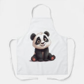 Sitting Panda Bear Cartoon Illustration Artwork Schürze (Vorderseite)
