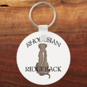 Sitting Rhodesian Ridgeback w/ Text Schlüsselanhänger (Vorderseite)