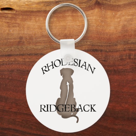 Sitting Rhodesian Ridgeback w/ Text Schlüsselanhänger (Vorderseite)