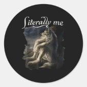 Sitting Wolf Literally Me Wolf Funny Dank Meme Runder Aufkleber (Vorderseite)