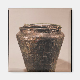 Situla mit drei repousse dekorativen Bändern Magnet