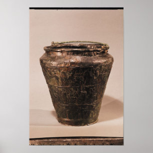 Situla mit drei repousse dekorativen Bändern Poster