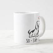 Sitz-Bleib-Liebe Basset Hound Jumbo-Tasse (Vorderseite Rechts)