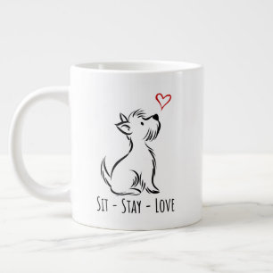 Sitz-Bleib-Liebe Westie Jumbo-Tasse