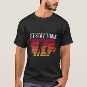 Sitz Bleib Train Retro Tierarzt Tierpfleger Tier T-Shirt