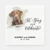 Sitz, bleib und feiere Chesapeake Bay Retriever Serviette (Vorderseite)