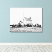 Sitz der Sanitärkommission Leinwanddruck (Insitu (Holzboden))