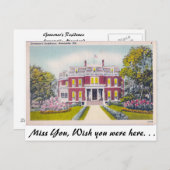 Sitz des Gouverneurs, Annapolis, Maryland Postkarte (Vorne/Hinten)