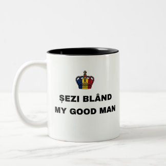 SITZ GEMÜTLICH, MEIN GUTER MANN ZWEI-TON-KAFFEETAS ZWEIFARBIGE TASSE
