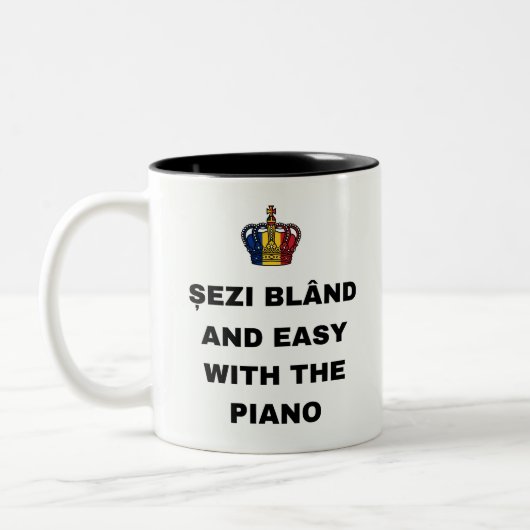 SITZ GEMÜTLICH MIT DEM KLAVIER ZWEIFARBIGE TASSE (Links)