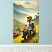 Sitz in der Stille Leinwanddruck (Insitu (Holzboden))