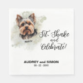 Sitz, schüttle und feiere Yorkshire-Terrier-Hochze Serviette (Vorderseite)
