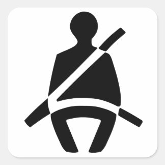 Sitzbelt-Symbol Quadratischer Aufkleber
