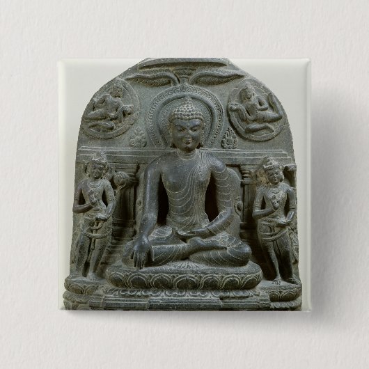 Sitzbuddha in der Meditation Button (Vorderseite)