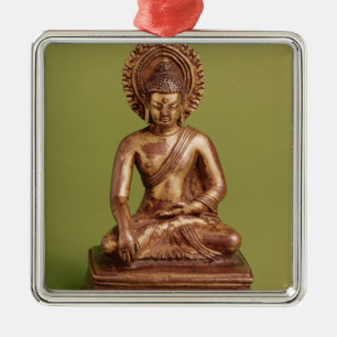Sitzbuddha Silbernes Ornament