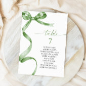 Sitzdiagramm der grünen Bow-Tischnummer Einladung