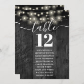 Sitzdiagramm für die Tischnummer aus schwarzem Hol (Vorne/Hinten)