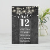 Sitzdiagramm für die Tischnummer aus schwarzem Hol (Stehend Vorderseite)