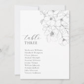Sitzdiagramm Minimalistische Schwarz-weiße Blütenk Einladung (Vorderseite)
