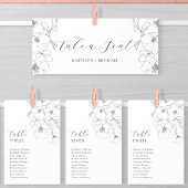 Sitzdiagramm Minimalistische Schwarz-weiße Blütenk Einladung