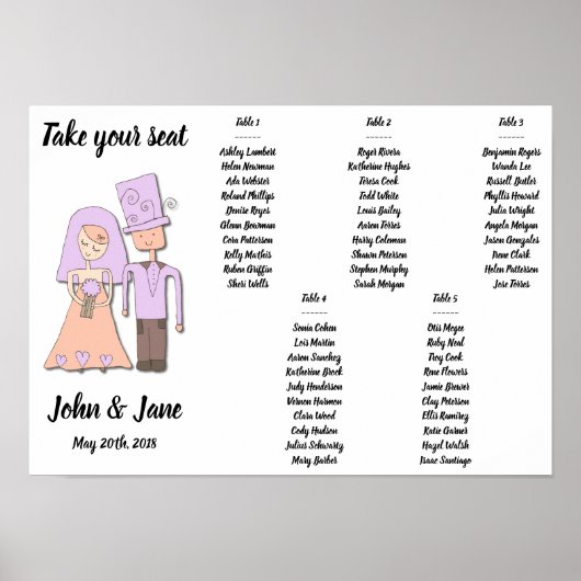 Sitzdiagrammplakat - Bridge und Groom Design Poster (Vorne)