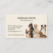 Sitzdienst für Haustiere Visitenkarte (Vorderseite)