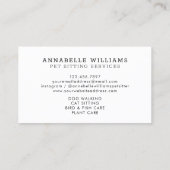 Sitzdienste für Haustiere Rose Gold und Rosa Visitenkarte (Rückseite)