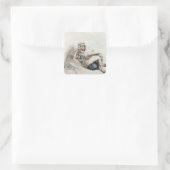 Sitze arabisch quadratischer aufkleber (Tasche)