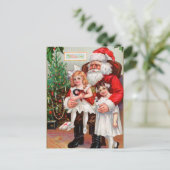 Sitzen auf dem Santa's Lap Feiertagspostkarte (Stehend Vorderseite)