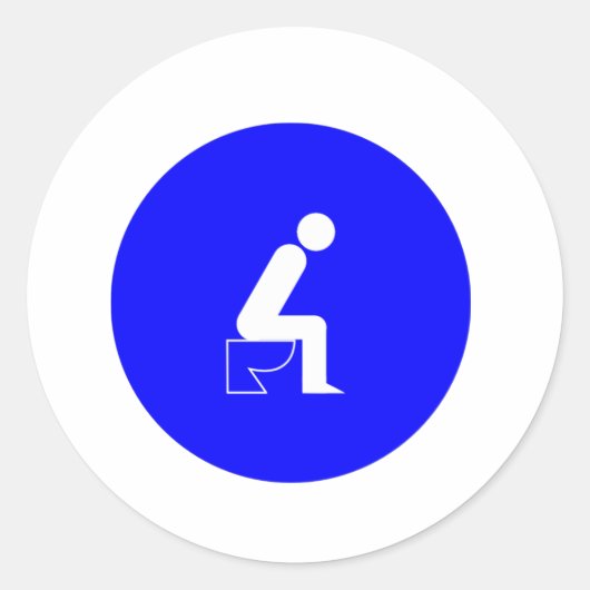 Sitzen auf der Toilette Runder Aufkleber (Vorderseite)