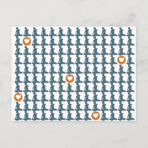 Sitzen auf wiederholter Postkarte