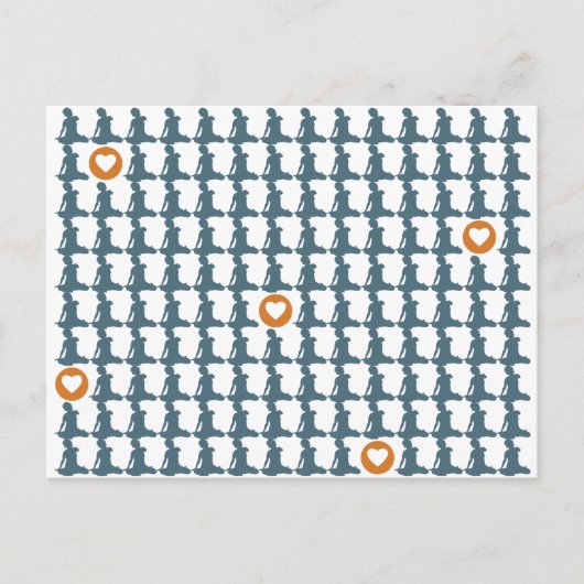 Sitzen auf wiederholter Postkarte (Vorderseite)