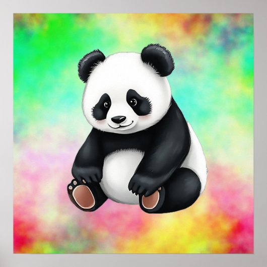 Sitzen Baby Panda Poster (Vorne)
