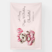 Sitzen Ballerina Bären Geburtstag Banner (Vertikal)