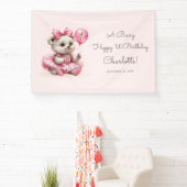 Sitzen Ballerina Bären Geburtstag Banner (InSitu)