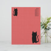 Sitzen Black Cat Silhouette. Briefkopf (Stehend Vorderseite)