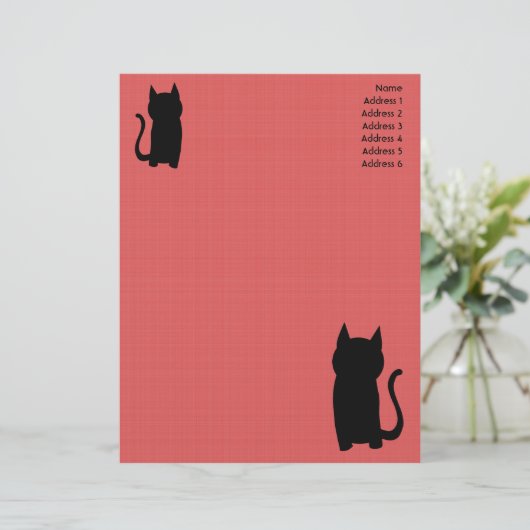 Sitzen Black Cat Silhouette. Briefkopf (Stehend Vorderseite)
