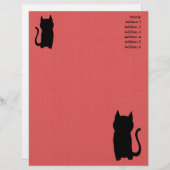 Sitzen Black Cat Silhouette. Briefkopf (Vorne/Hinten)