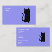 Sitzen Black Cat Silhouette. Visitenkarte (Vorne/Hinten)