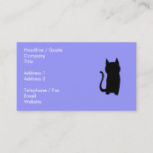 Sitzen Black Cat Silhouette. Visitenkarte (Rückseite)