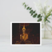 Sitzen Buddha Statuenfotografie Postkarte (Stehend Vorderseite)