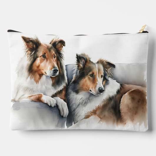 Sitzen Collie Hunde Zubehörtasche (Rückseite)