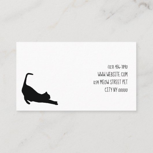 Sitzen der Haustiere, Klinik, Tierarztunterkunft,  Visitenkarte (Rückseite)