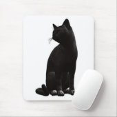 Sitzen der schwarzen Katze Maus Pad Mousepad (Mit Mouse)