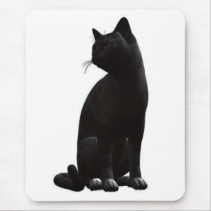 Sitzen der schwarzen Katze Maus Pad Mousepad