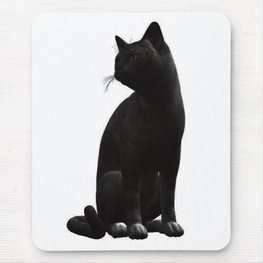 Sitzen der schwarzen Katze Maus Pad Mousepad (Vorne)