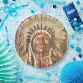 Sitzen des indischen Chefs von Bull Pappteller (Party)