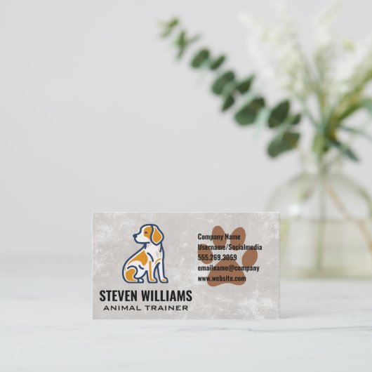 Sitzen | Doggy Paw Visitenkarte (Stehend Vorderseite)
