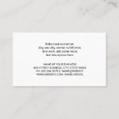 Sitzen eines kleinen Hundes | Tierdienste Visitenkarte (Rückseite)