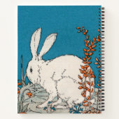 Sitzen Fluffy Weißes Kaninchen Orange Weiße Blume Notizblock (Rückseite)